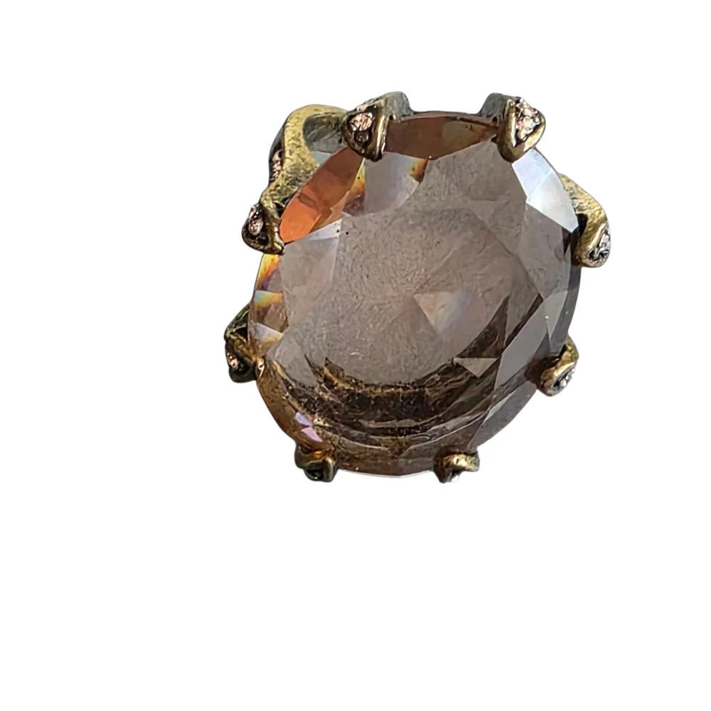 Gold and Brown Statement Ring